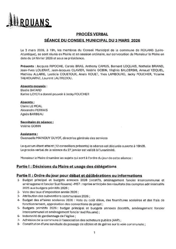 Image du document PVCM du 03 mars 2026